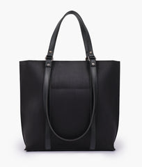 RTW Creation - Black suede double-handle tote bag