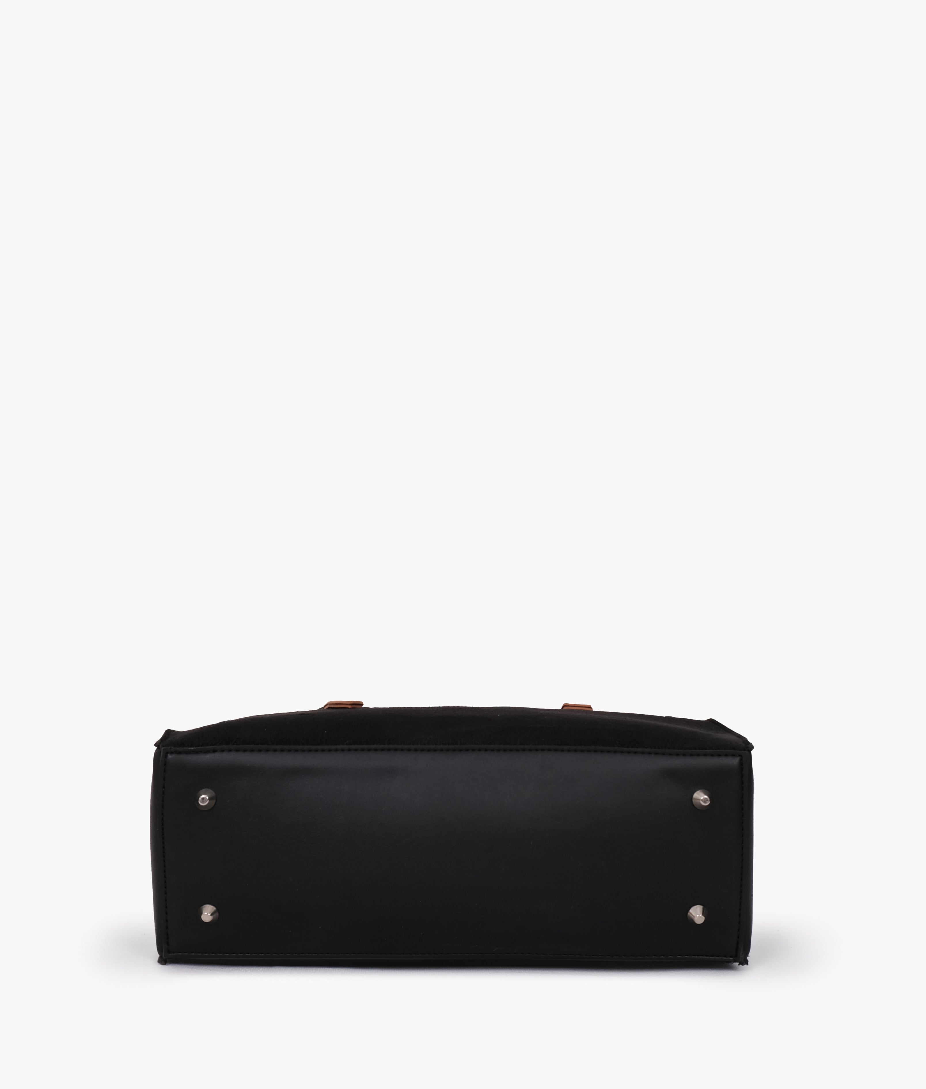 RTW Creation - Black suede satchel tote bag