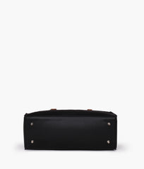 RTW Creation - Black suede satchel tote bag