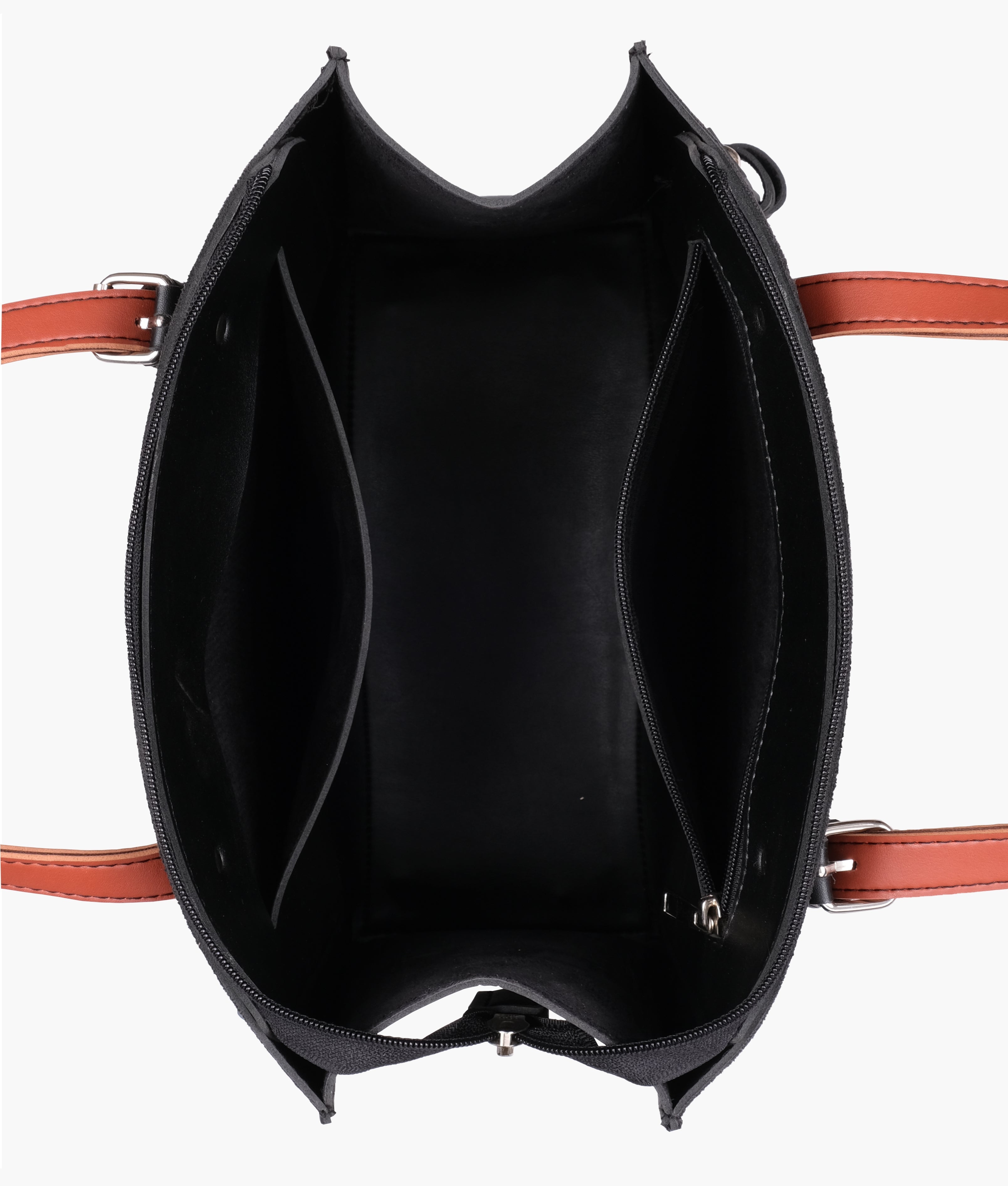 RTW Creation - Black suede satchel tote bag