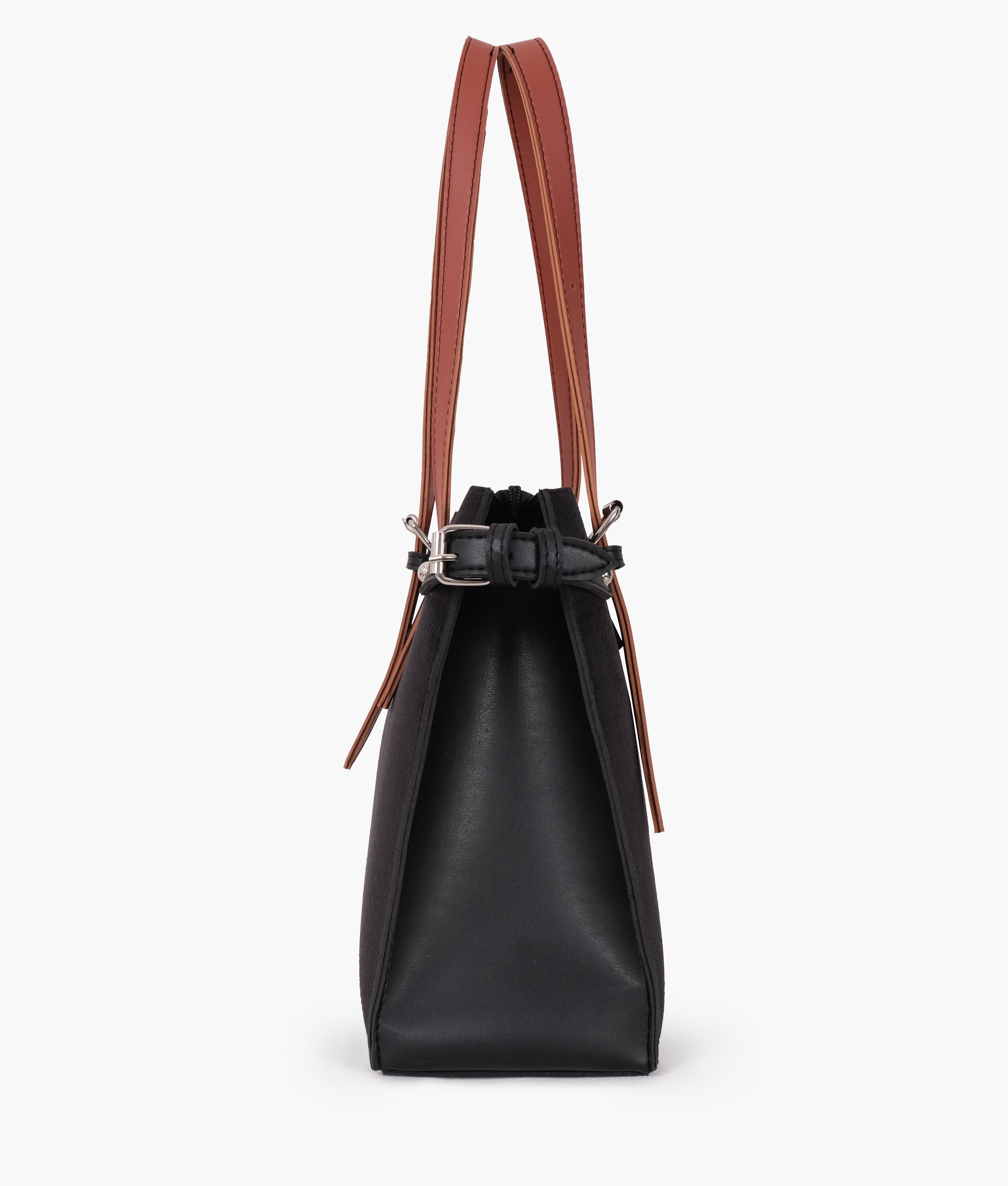 RTW Creation - Black suede satchel tote bag
