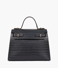 RTW Creation - Black top-handle crocodile mini bag