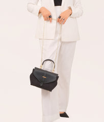 RTW Creation - Black top-handle hexagon bag