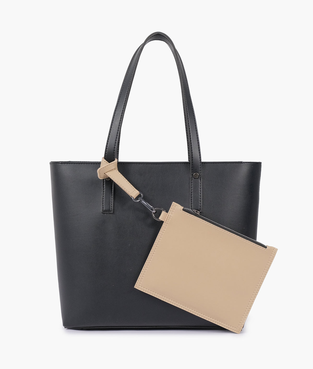 RTW Creation - Black tote bag with detachable pouch