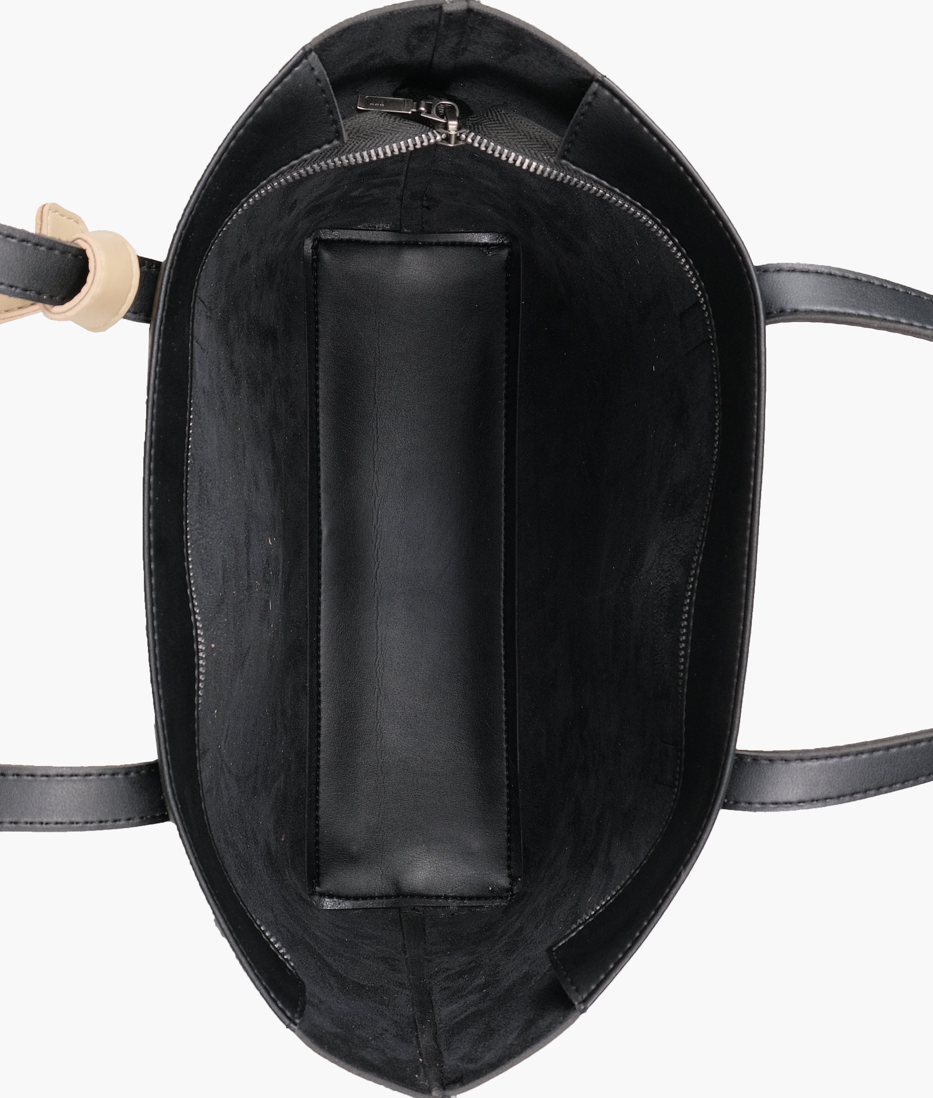 RTW Creation - Black tote bag with detachable pouch