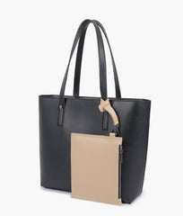 RTW Creation - Black tote bag with detachable pouch