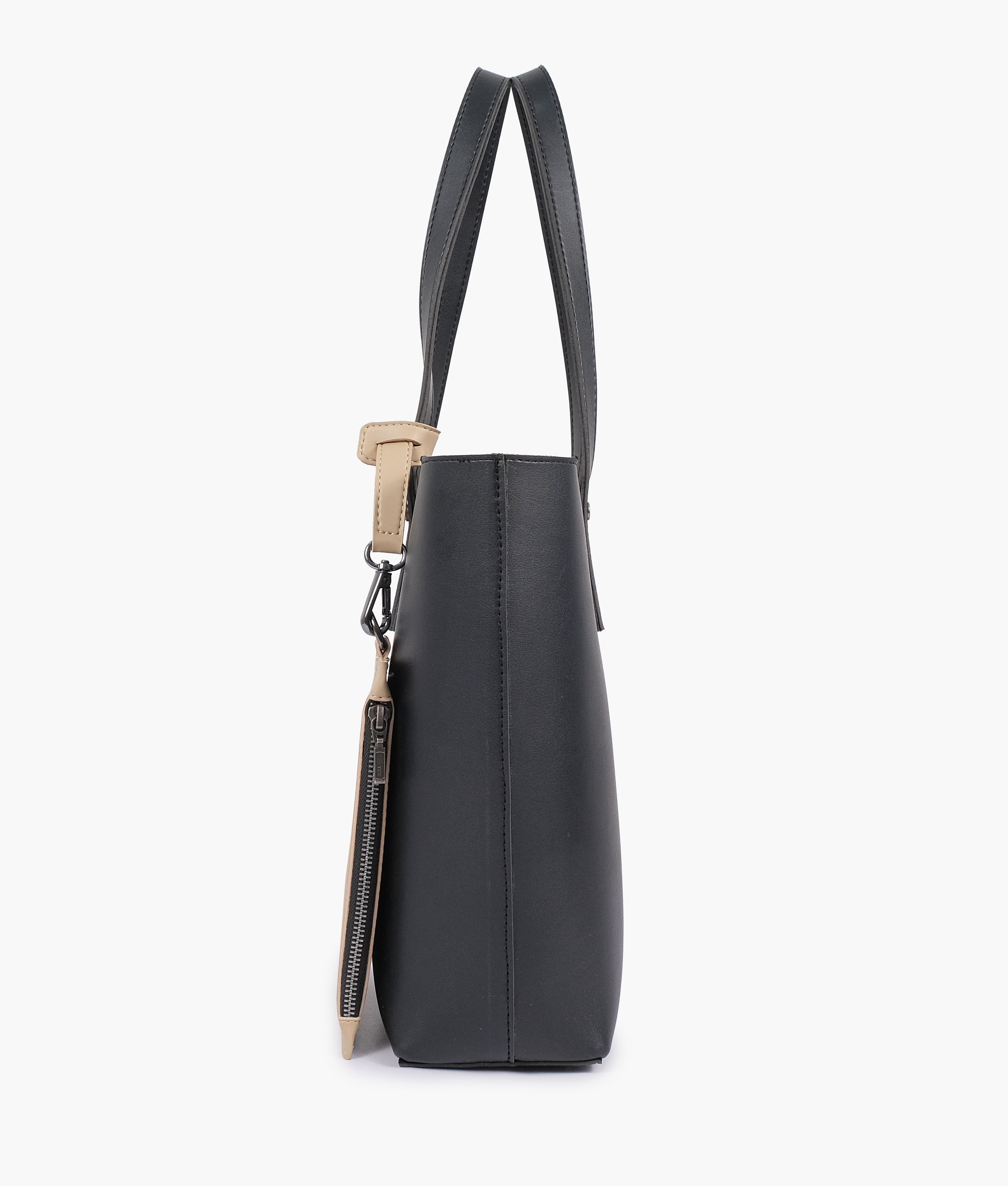 RTW Creation - Black tote bag with detachable pouch