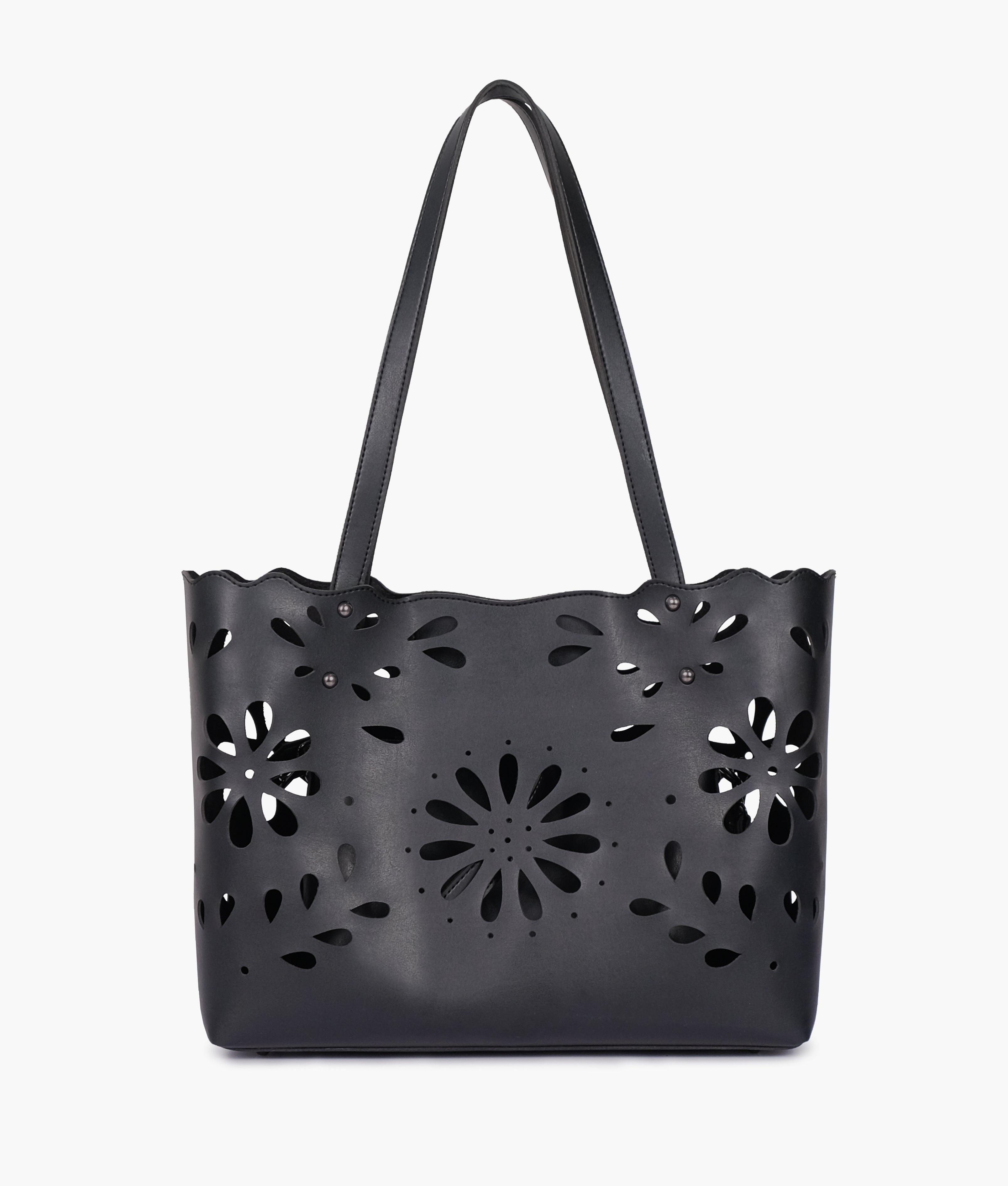 RTW Creation - Black two-piece floral tote
