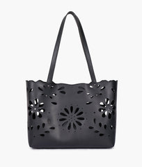 RTW Creation - Black two-piece floral tote