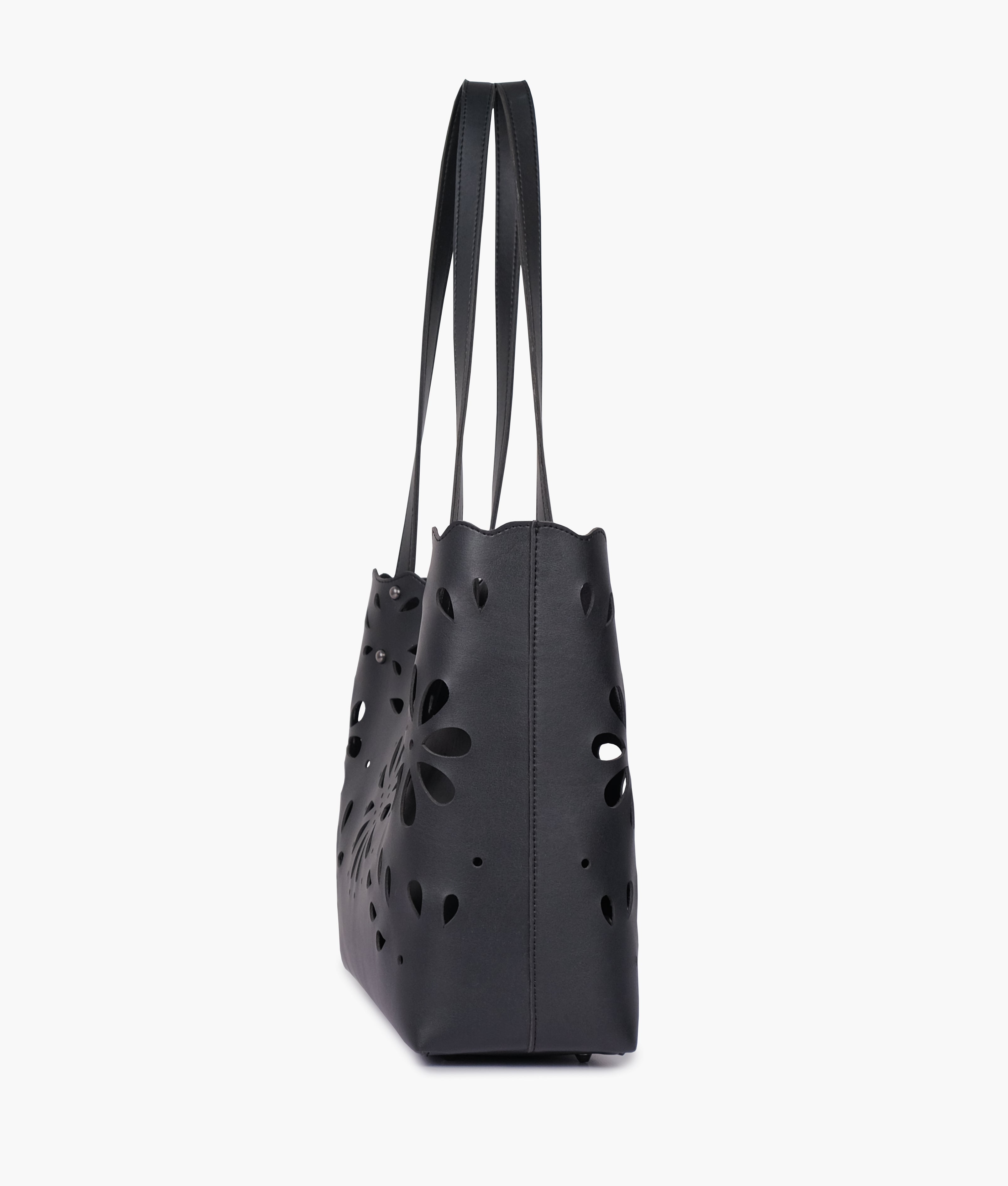 RTW Creation - Black two-piece floral tote