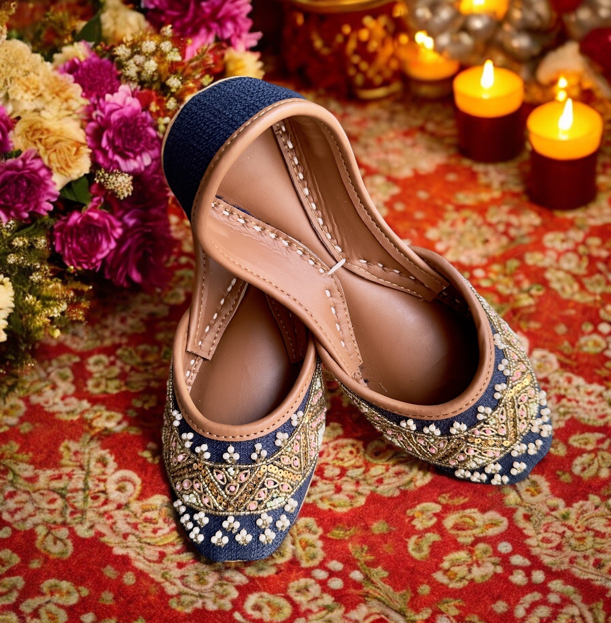 blue Khussa Shoes
