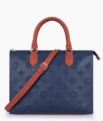 RTW Creation - Blue and rust on-the-go handbag