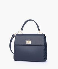 RTW Creation - Blue criss-cross top-handle bag
