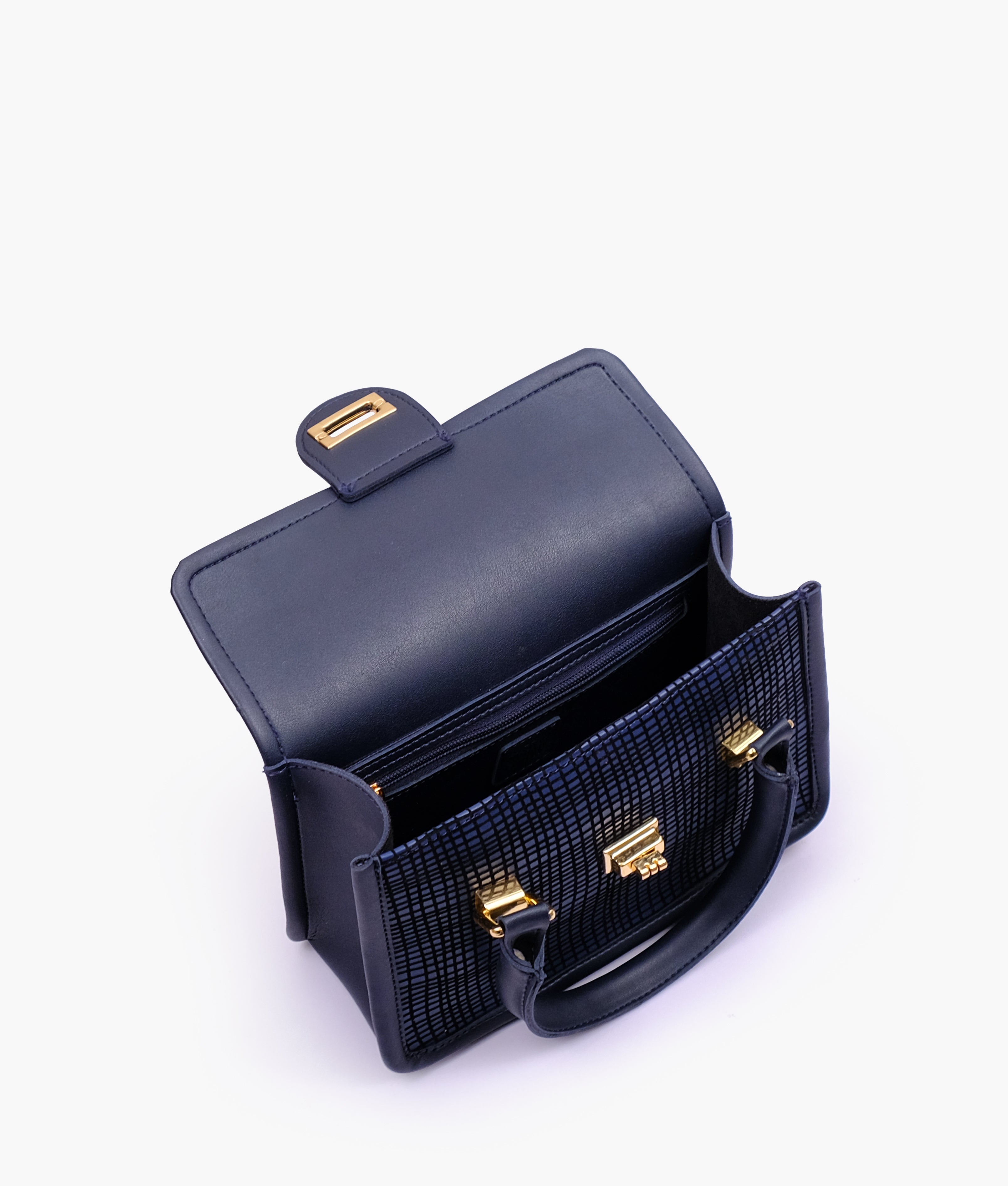 RTW Creation - Blue patterned cross-body with flap