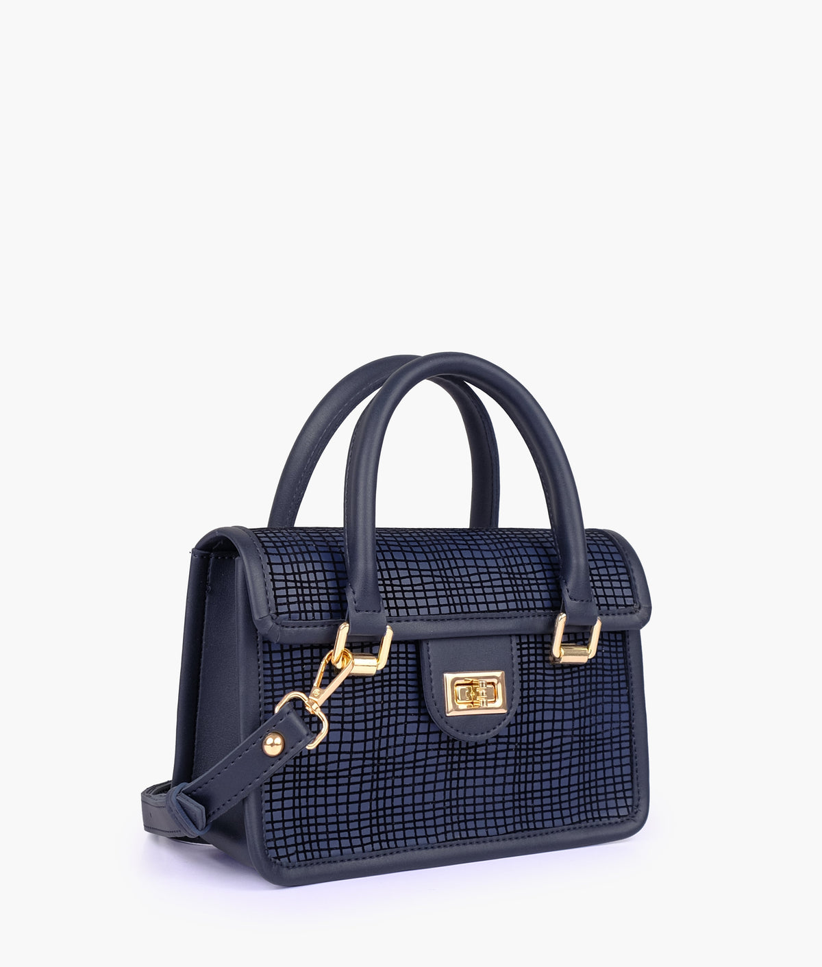 RTW Creation - Blue patterned cross-body with flap