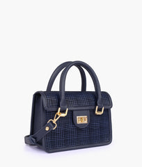 RTW Creation - Blue patterned cross-body with flap