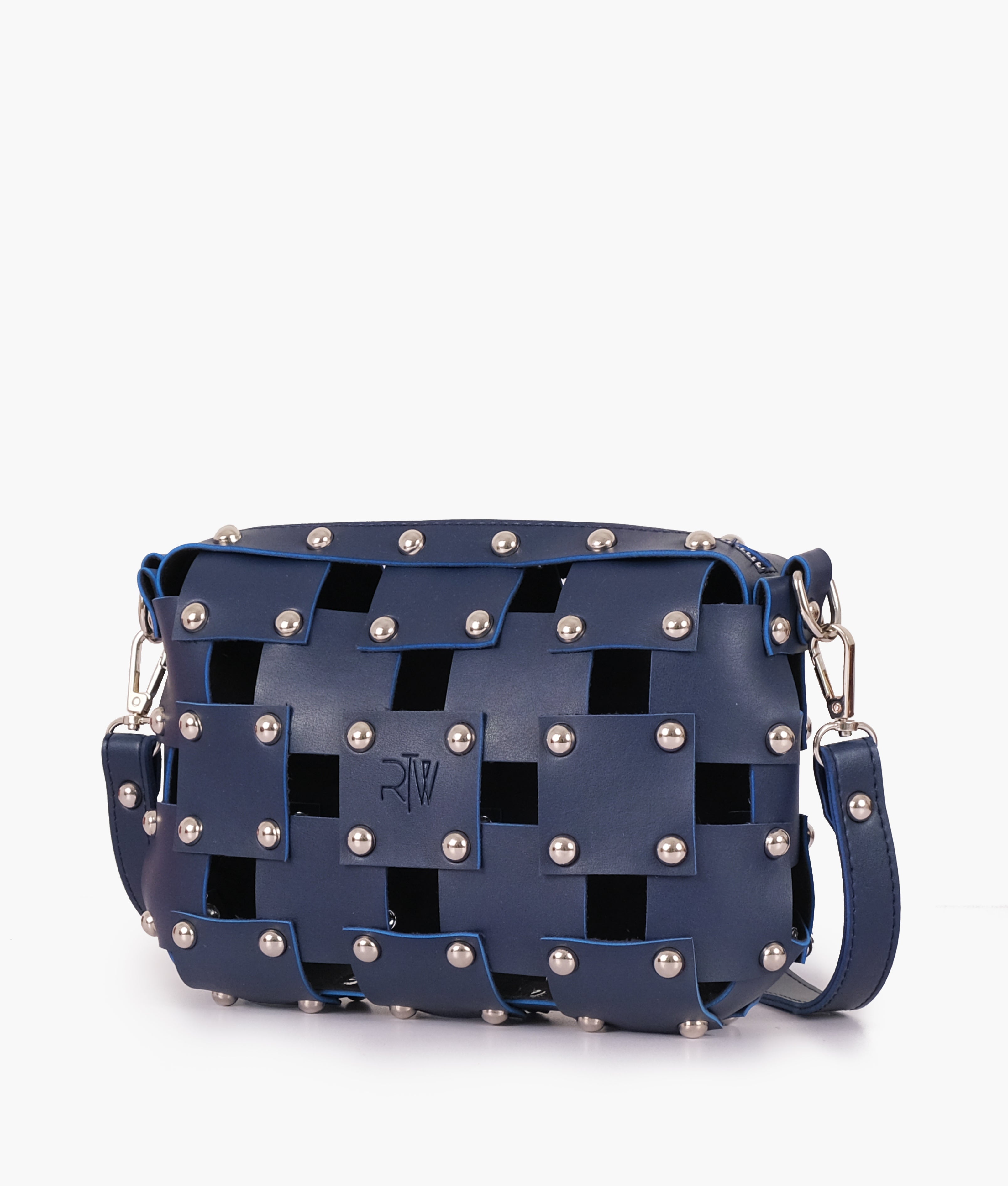 RTW Creation - Blue rivet cross-body bag