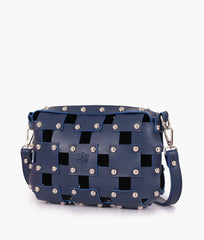 RTW Creation - Blue rivet cross-body bag