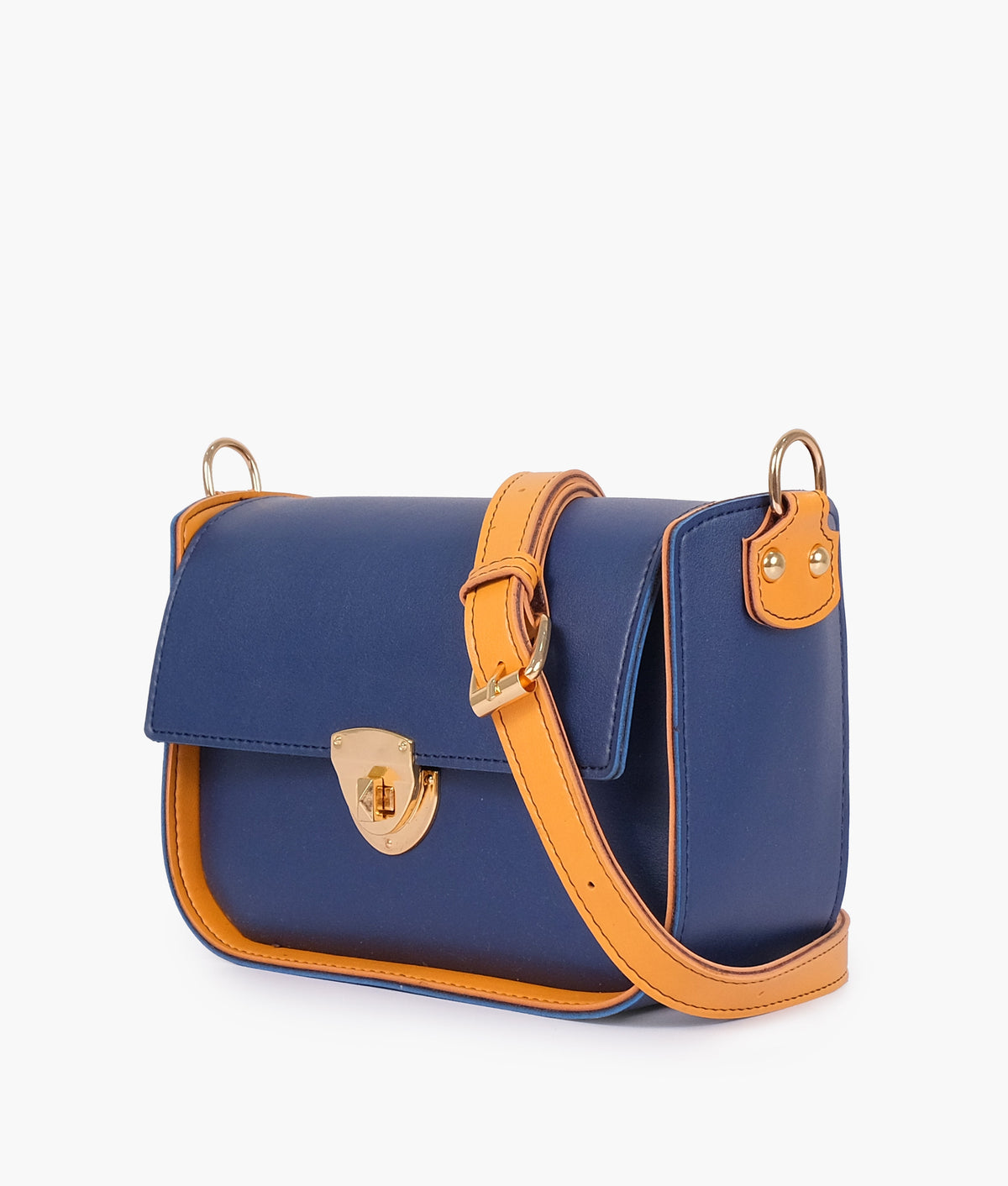RTW Creation - Blue saddle bag with twist lock