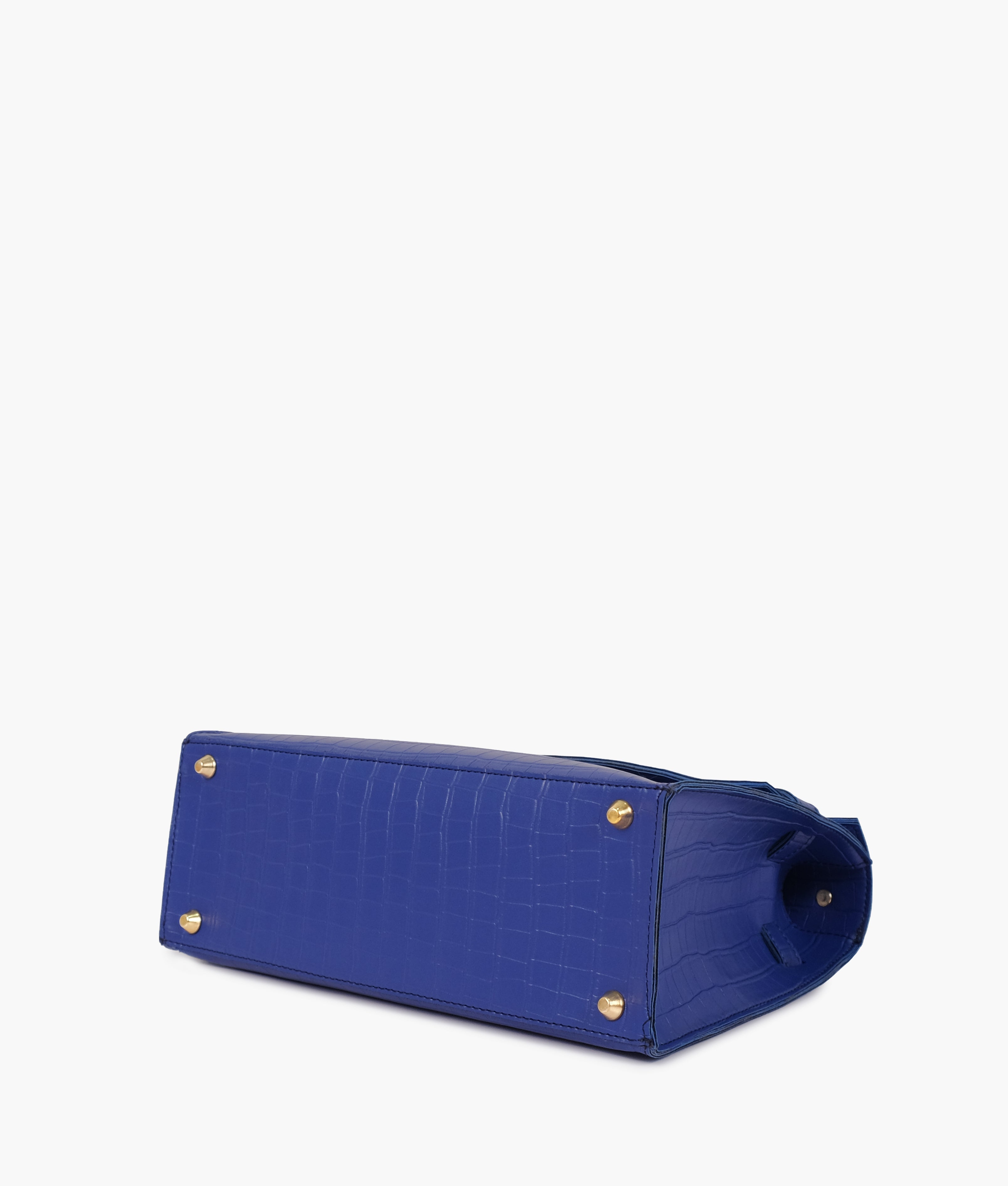 RTW Creation - Blue top-handle crocodile mini bag