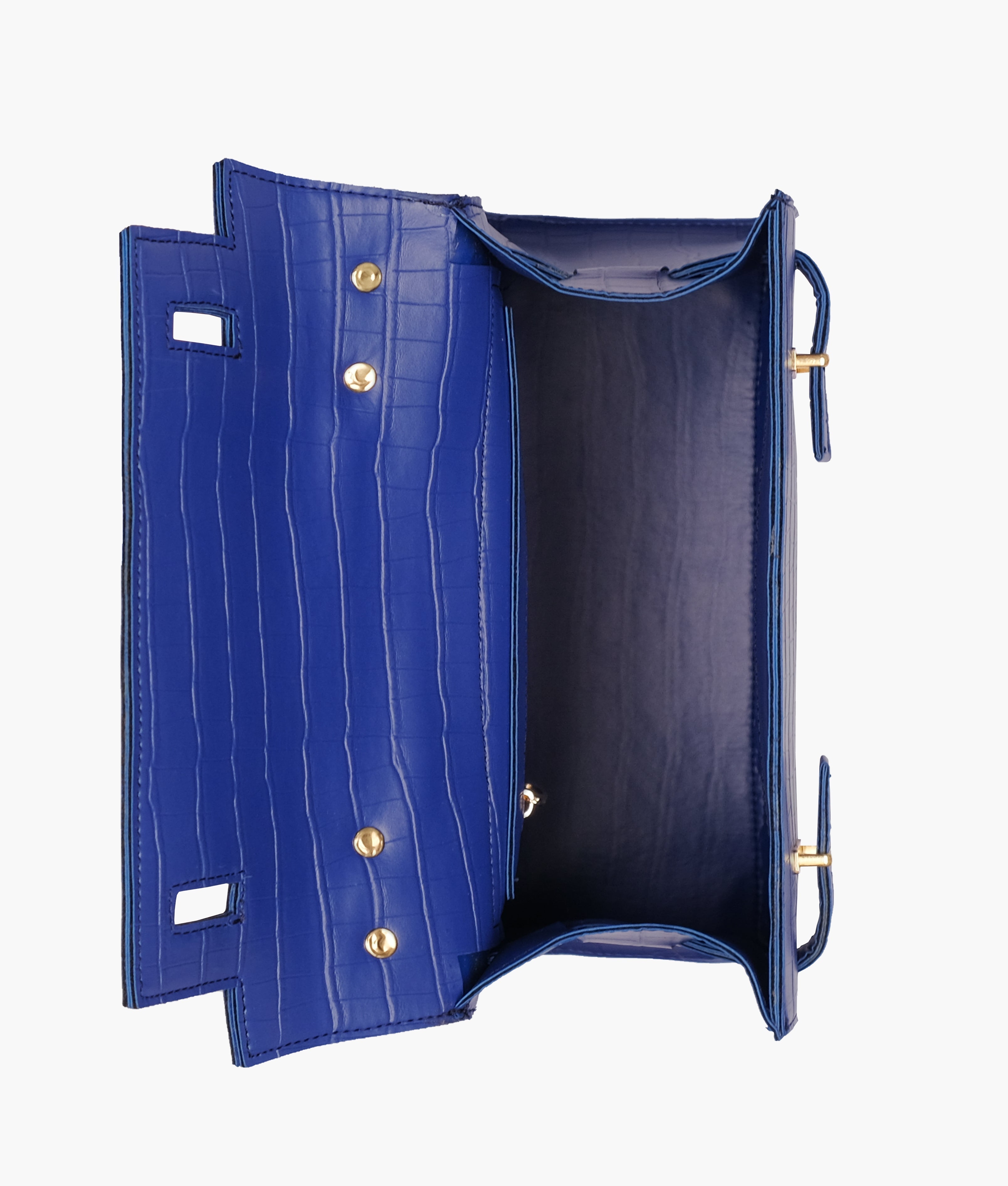 RTW Creation - Blue top-handle crocodile mini bag