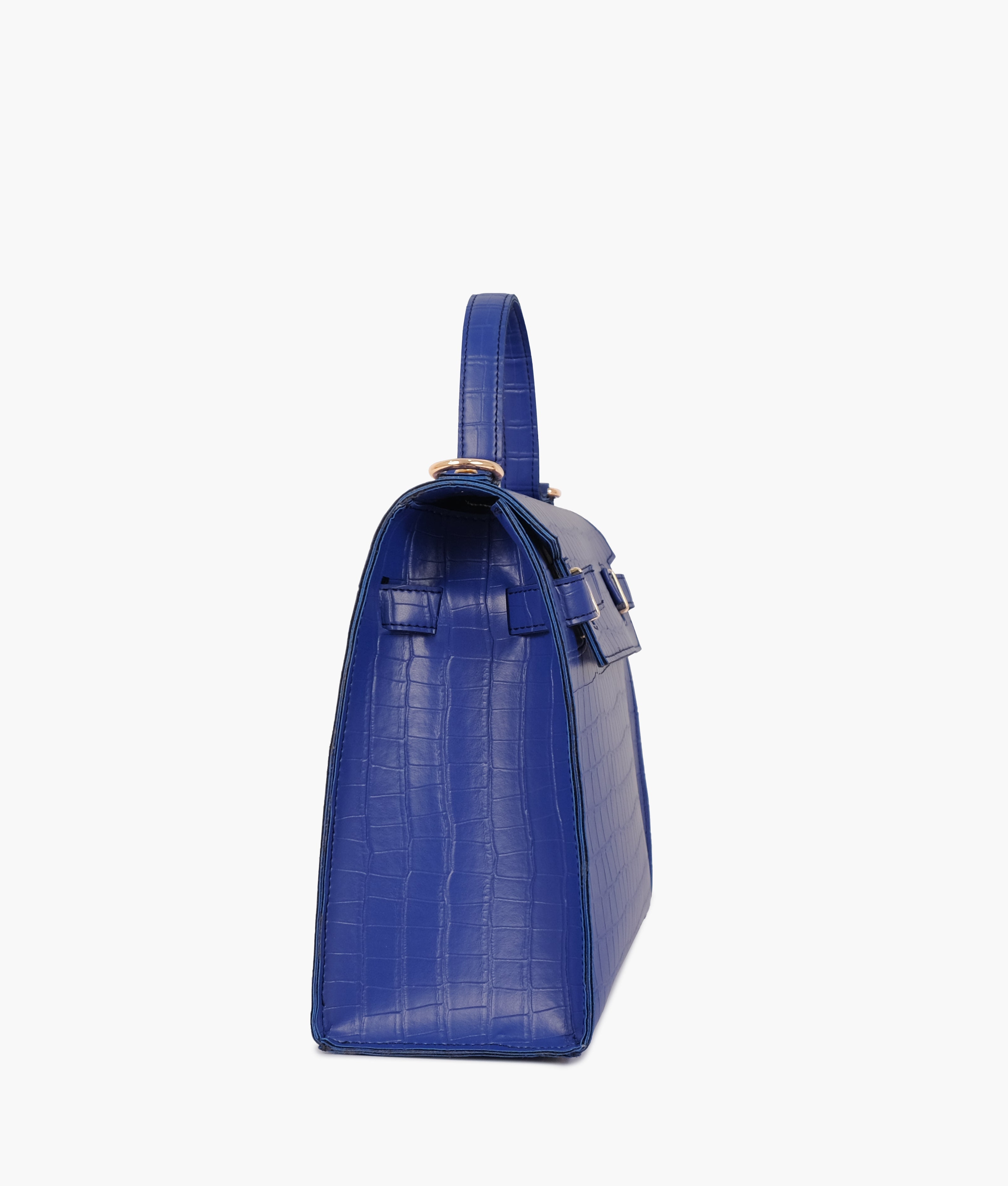 RTW Creation - Blue top-handle crocodile mini bag