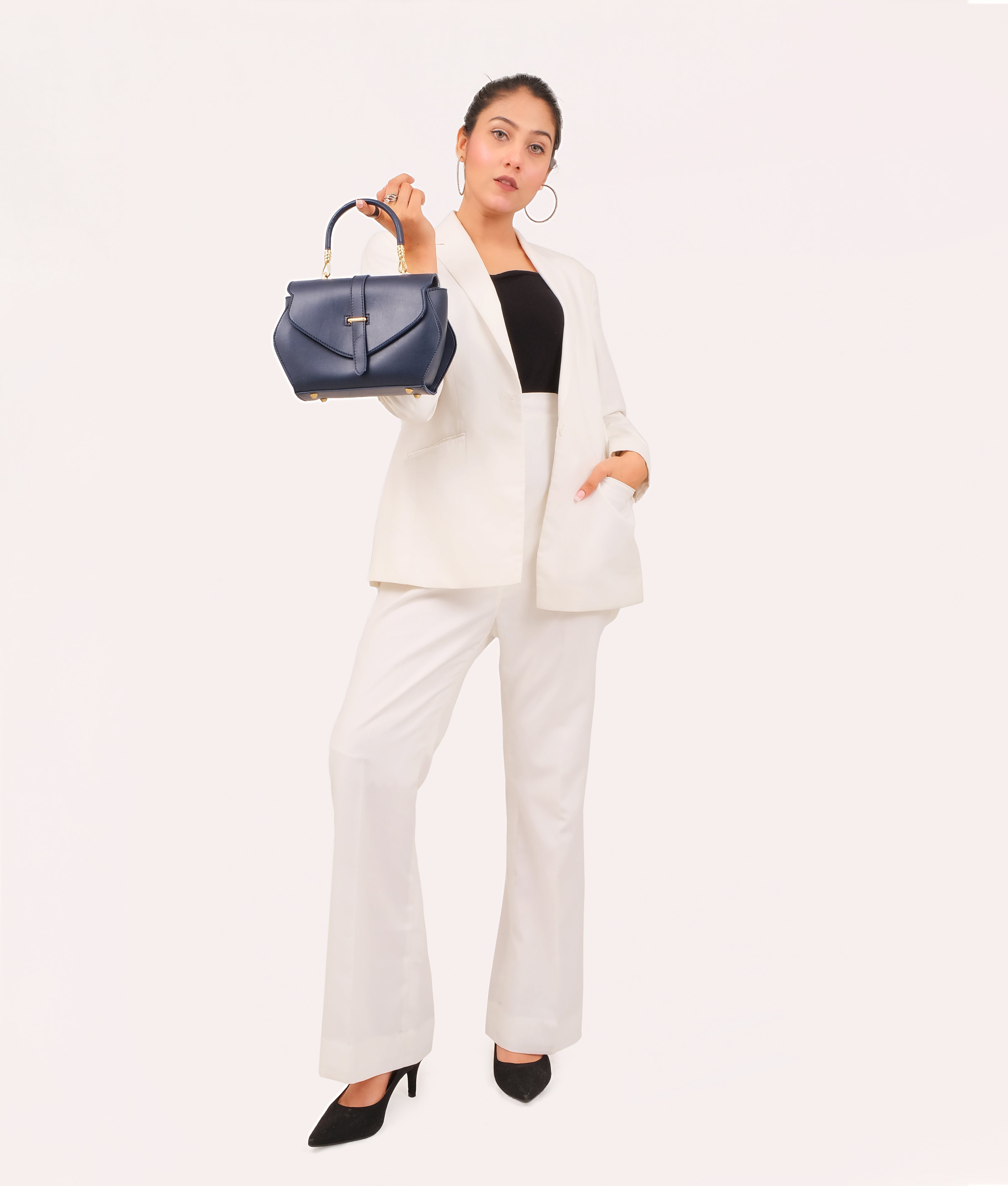 RTW Creation - Blue top-handle hexagon bag
