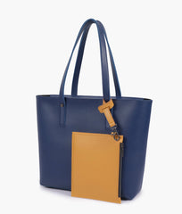 RTW Creation - Blue tote bag with detachable pouch