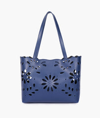 RTW Creation - Blue two-piece floral tote