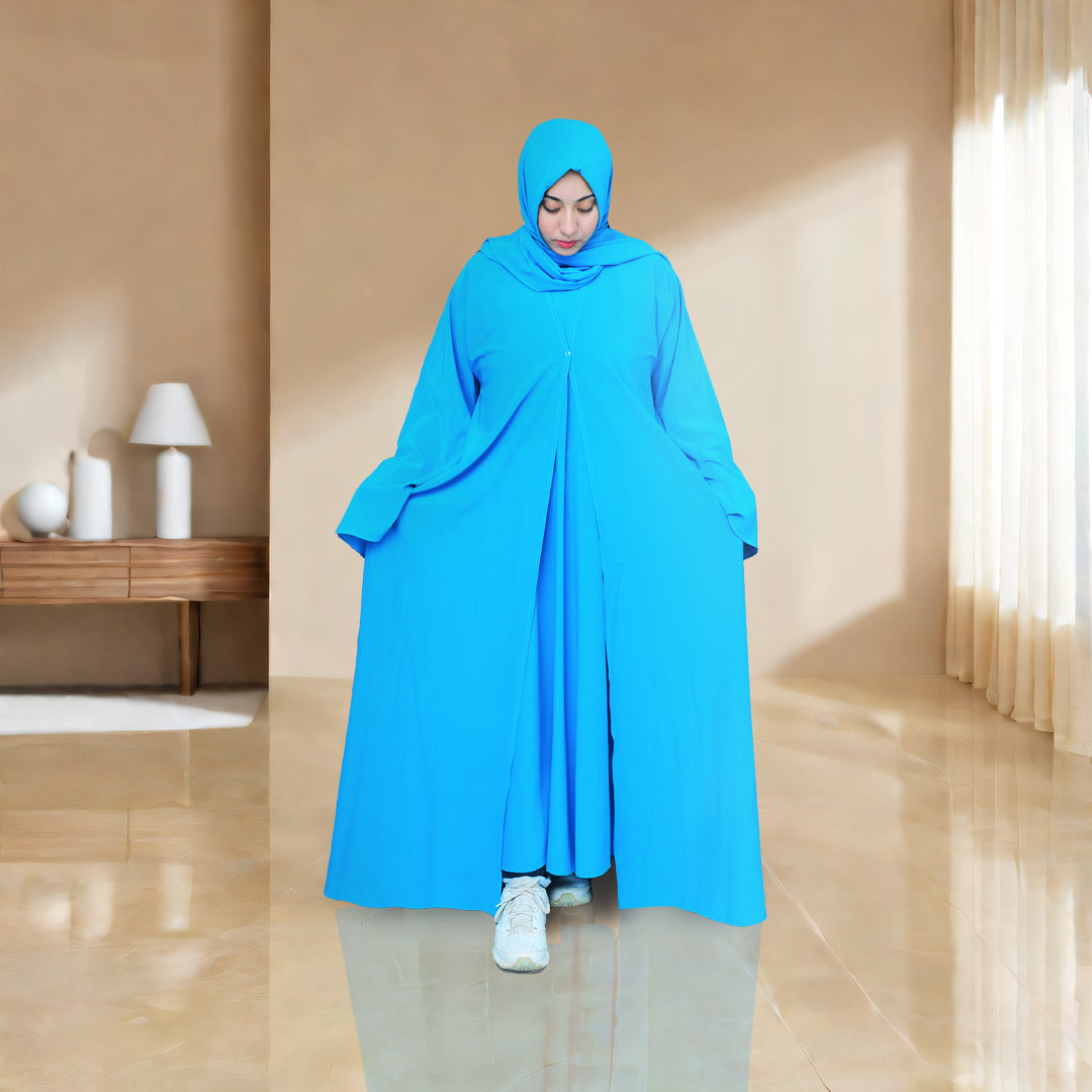 Bustangi Dual Elegance blue Abaya