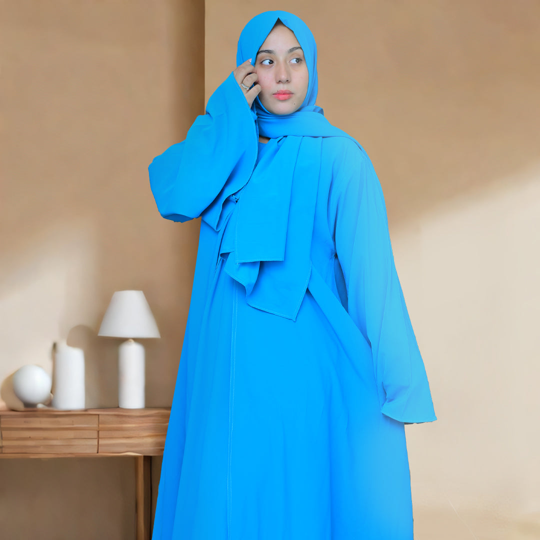 Bustangi Dual Elegance blue Abaya