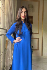 Manahils Stitched Royal Blue Button Set