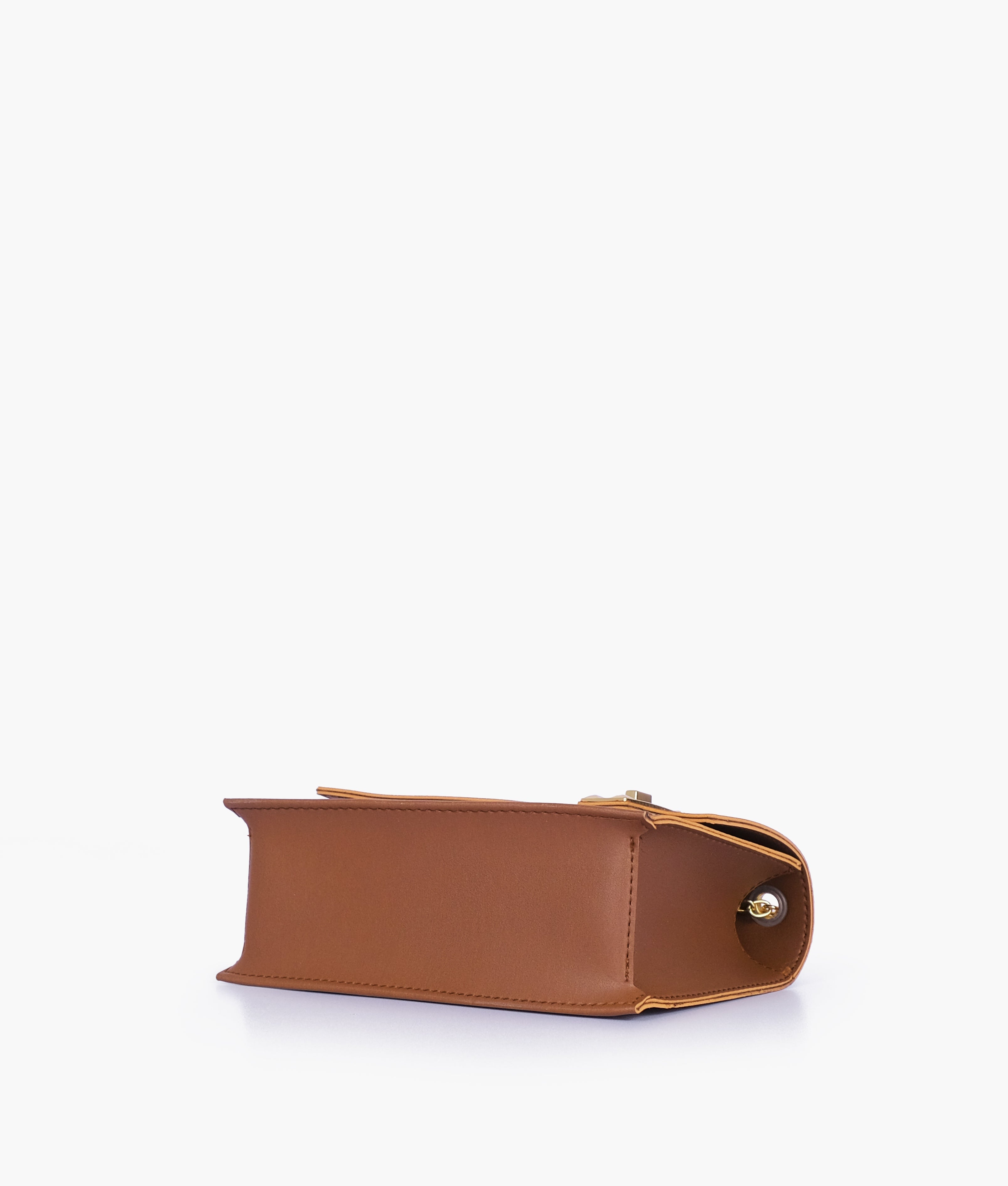 RTW Creation - Brown chain shoulder bag with twist lock