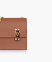 RTW Creation - Brown chain shoulder bag with twist lock