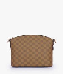 RTW Creation - Brown checkered dome cross-body bag