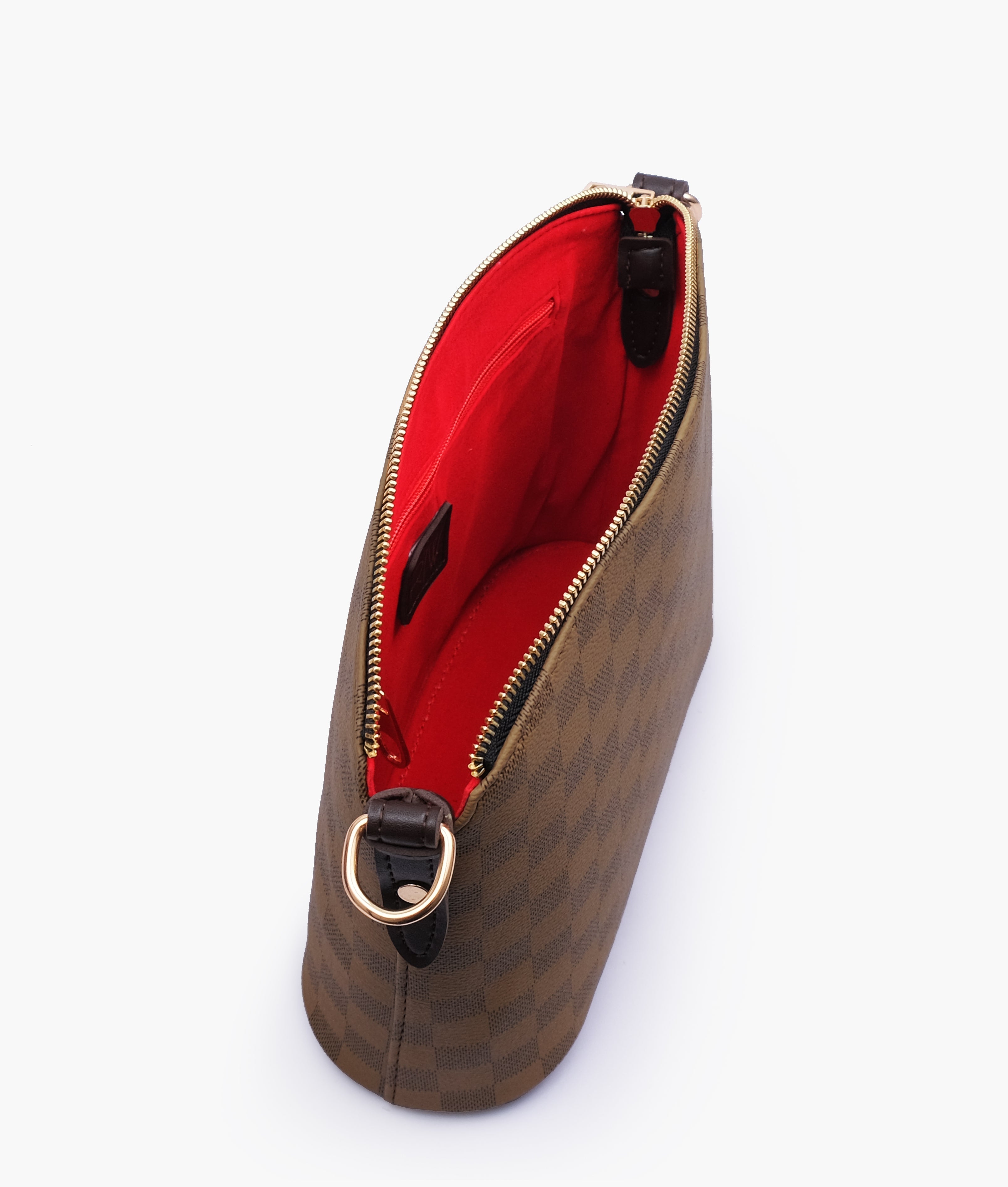 RTW Creation - Brown checkered dome cross-body bag
