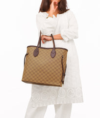 RTW Creation - Brown checkered neverfull tote bag