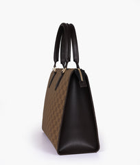 RTW Creation - Brown checkered on-the-go handbag