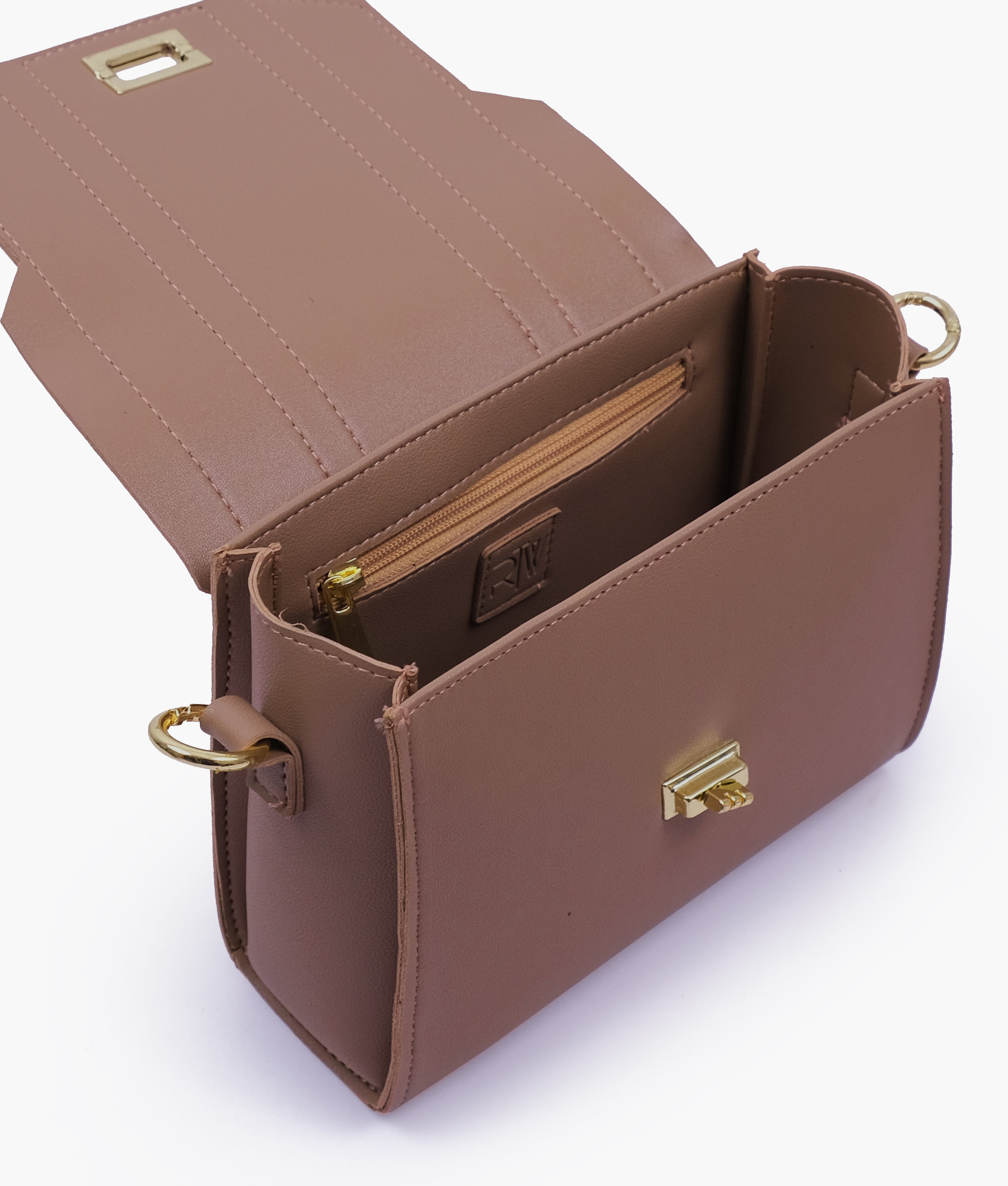 RTW Creation - Brown compact top-handle cross-body bag