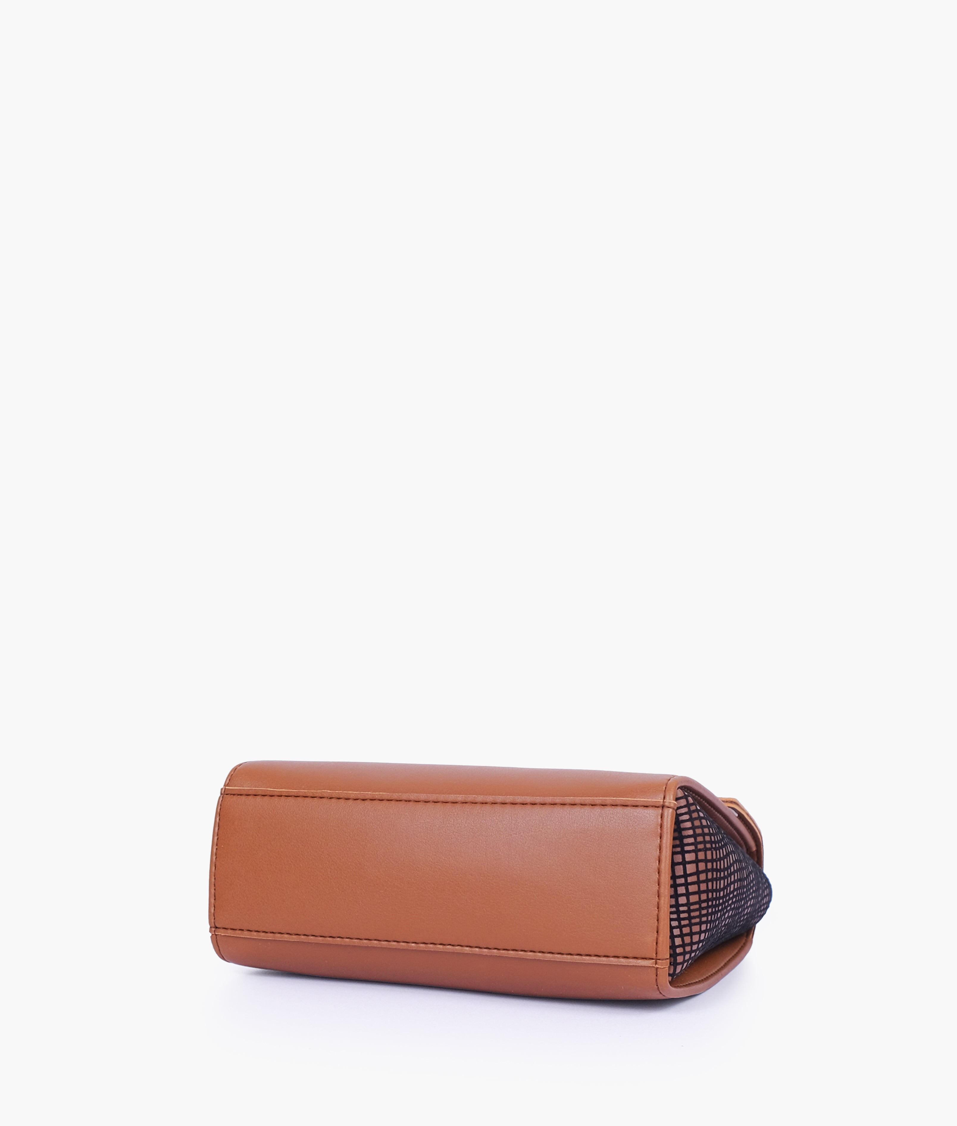 RTW Creation - Brown criss-cross top-handle bag