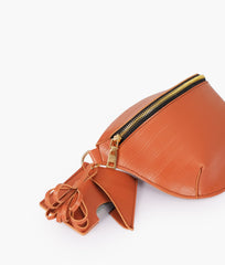 RTW Creation - Brown crocodile belt bag