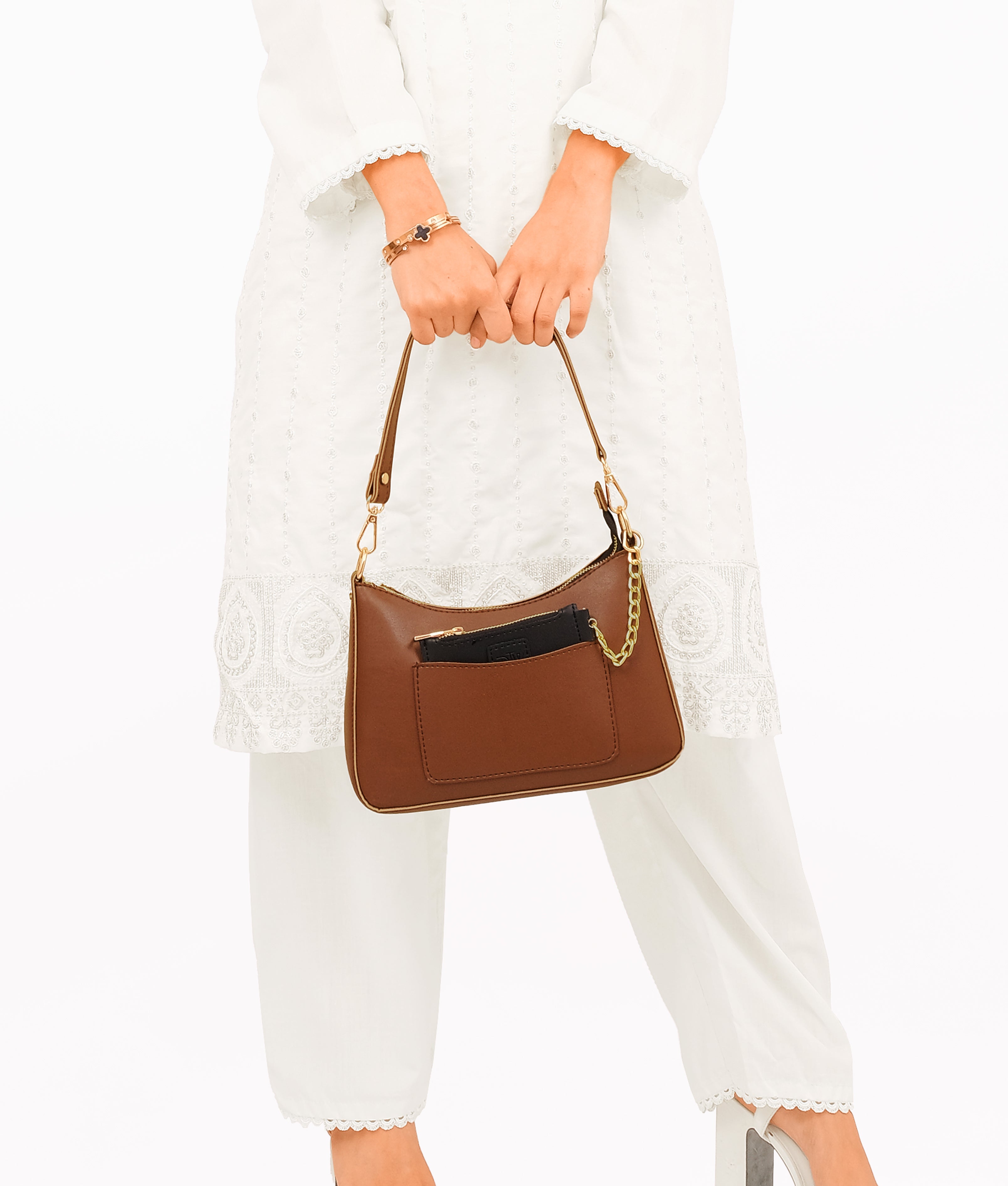 RTW Creation - Brown hobo evening bag