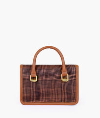 RTW Creation - Brown patterned cross-body with flap