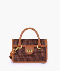 RTW Creation - Brown patterned cross-body with flap