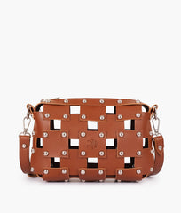 RTW Creation - Brown rivet cross-body bag