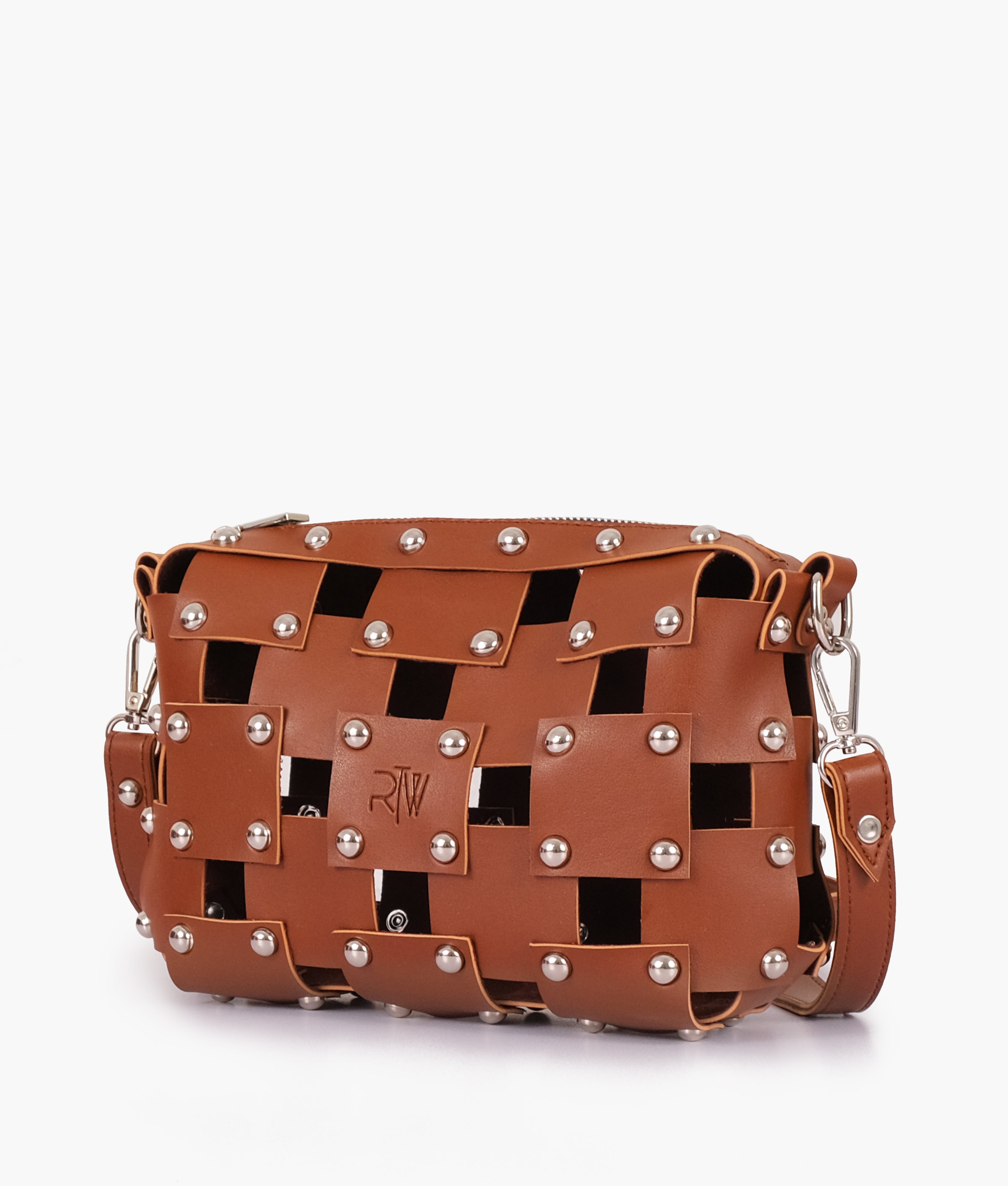 RTW Creation - Brown rivet cross-body bag