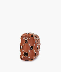 RTW Creation - Brown rivet cross-body bag
