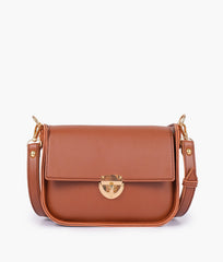 RTW Creation - Brown saddle bag with twist lock