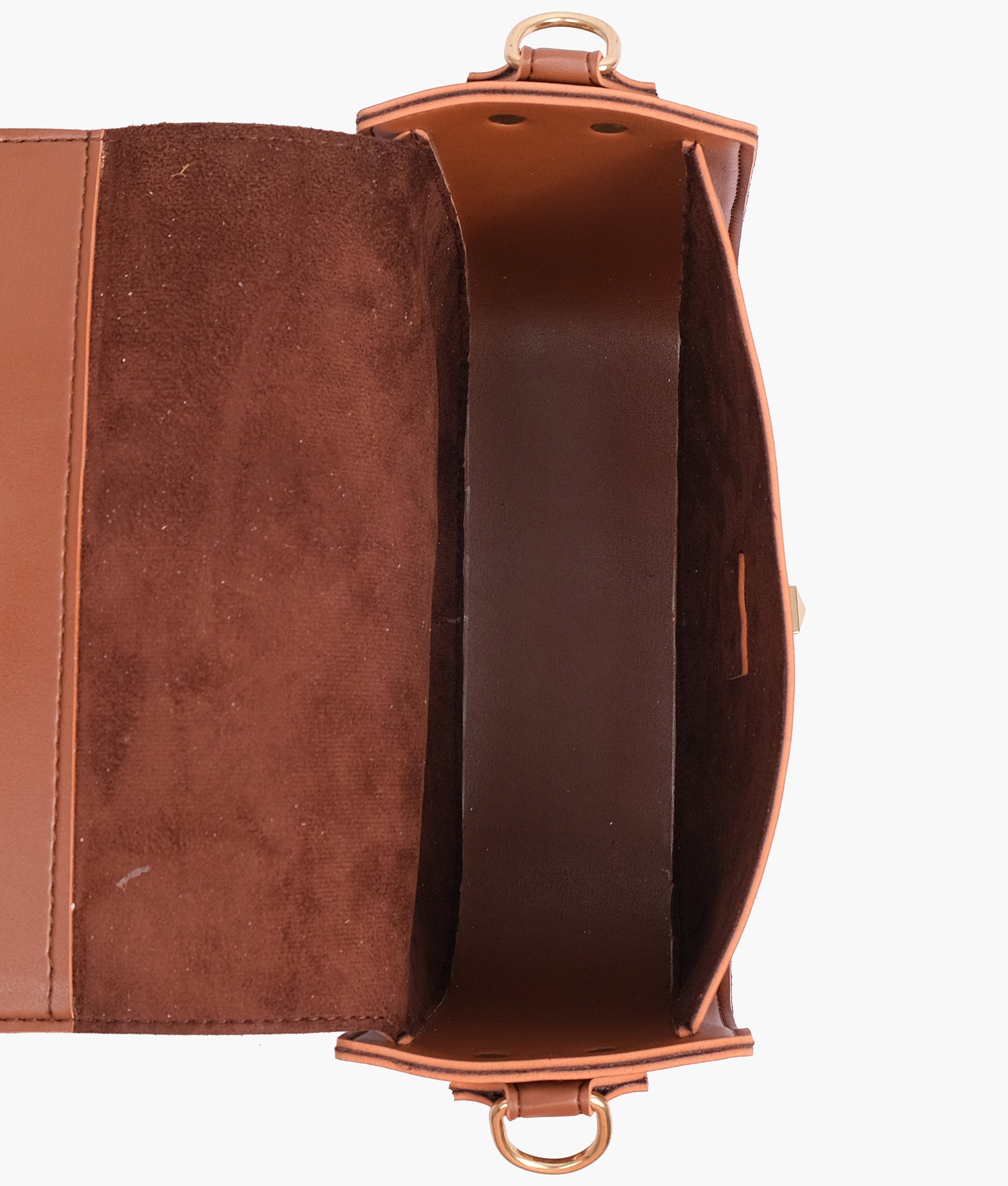 RTW Creation - Brown saddle bag with twist lock
