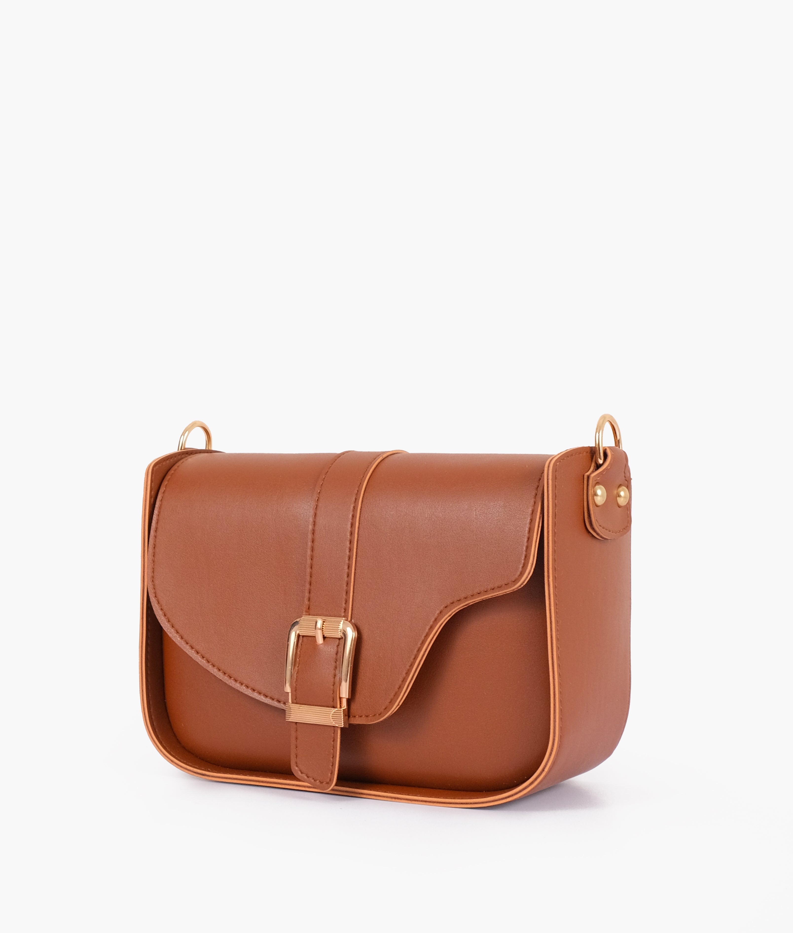 RTW Creation - Brown saddle buckle bag